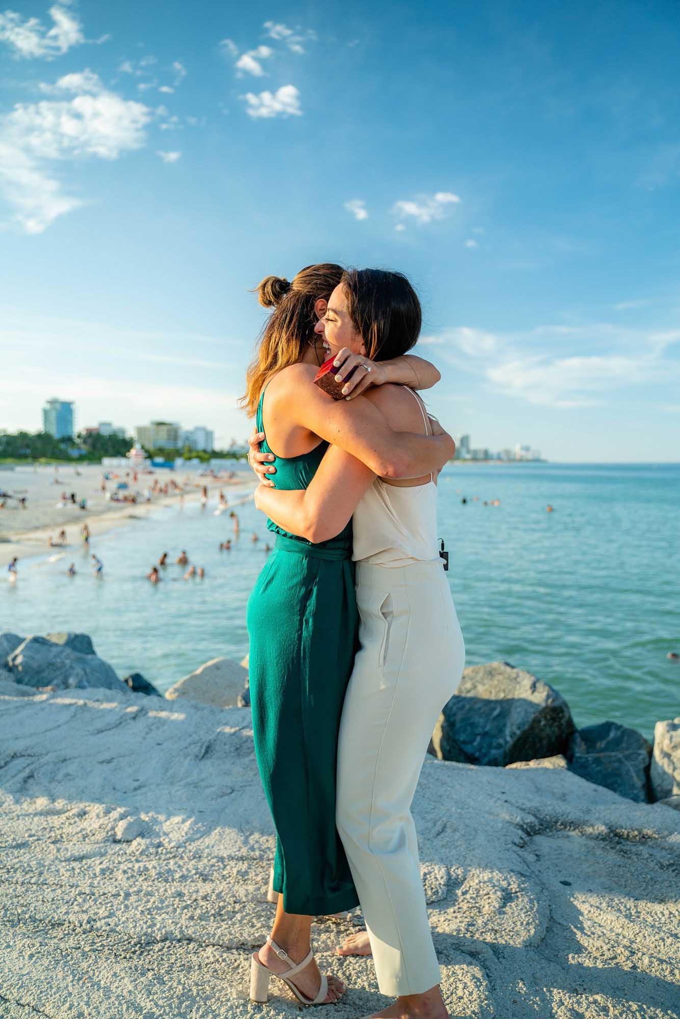 Surprise proposal in Miami, Florida. Cre8 Hope featured on Equally Wed, the leading LGBTQ+ wedding magazine and vendor directory.