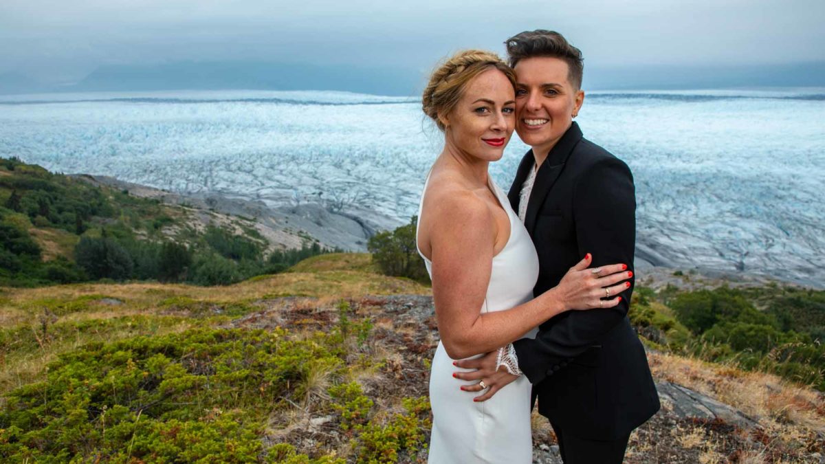 Paige + Kerri: Intimate adventure wedding on an Alaskan mountaintop