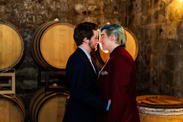 LGBTQ+ couple celebrates their magical DIY wedding at North Carolina vineyard. Photo by BrookeMayo Photography. Featured on Equally Wed, the leading LGBTQ+ wedding magazine and vendor directory.