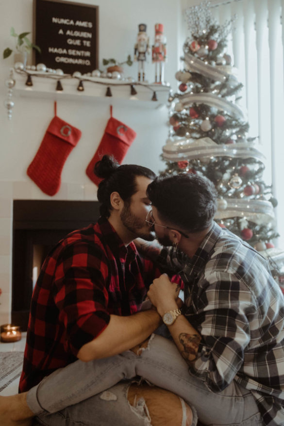 Iowa home photoshoot turned Christmas engagement