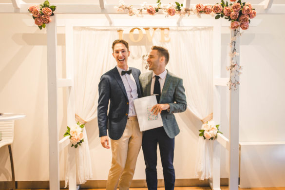 After a four-month engagement, Joel and Thomas married in a Sydney, Australia, microwedding.