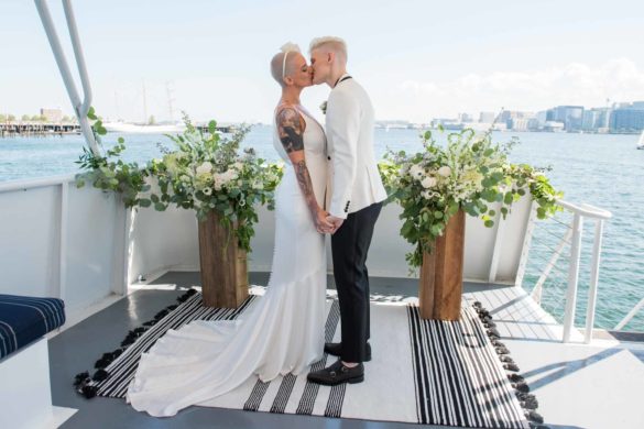 An intimate, nonbinary pandemic wedding at sea | Sister City Photography | Featured on Equally Wed, the leading LGBTQ+ wedding magazine