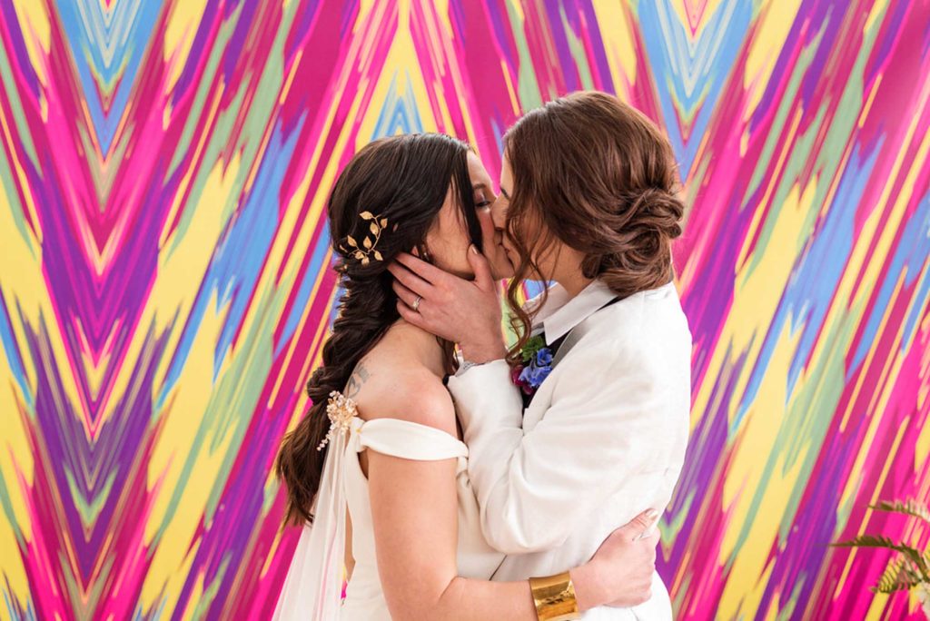 Bold and Colorful Wonder Woman-inspired Wedding Ideas | Alisha Faith Photography | Featured on Equally Wed, the leading LGBTQ+ wedding magazine 
