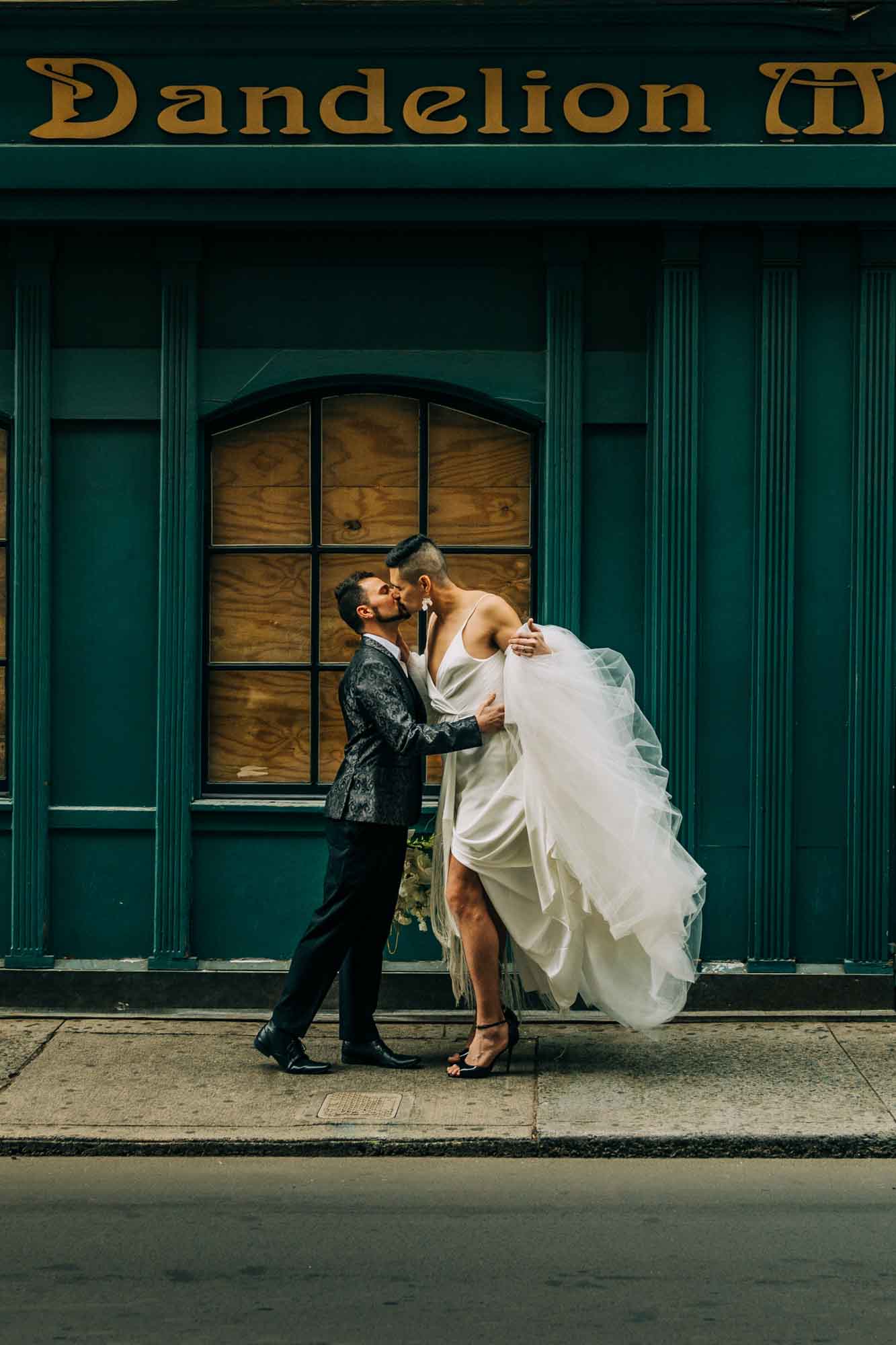  Elegance, style and gender fluidity at this styled shoot inside a speakeasy |Rebecca Stone Photography | Featured on Equally Wed, the leading LGBTQ+ wedding magazine 