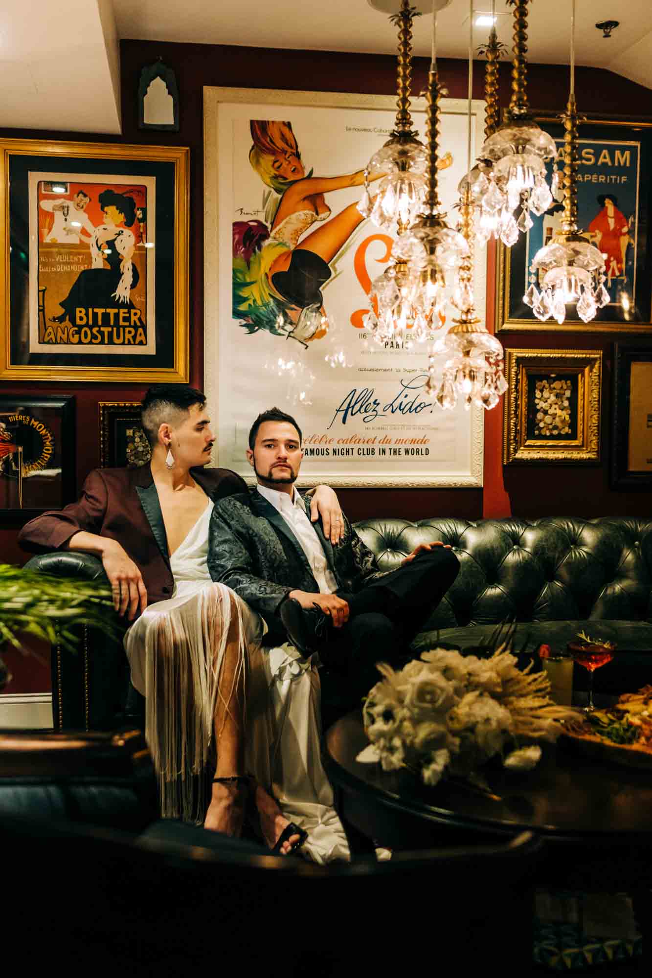  Speakeasy wedding inspiration featuring elegance, style and glorious gender fluidity |Rebecca Stone Photography | Featured on Equally Wed, the leading LGBTQ+ wedding magazine 
