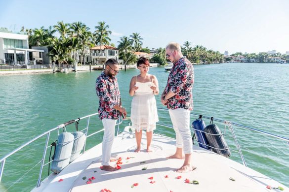 Sunny Miami Vow Renewal on a Private Yacht | Jennifer Nichole and Co Photography | Featured on Equally Wed, the leading LGBTQ+ wedding magazine