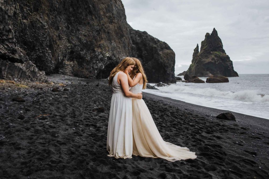 lesbian brides elope to Iceland | photo by Allie Dearie Photography | published on Equally Wed, the world's leading LGBTQ+ wedding magazine