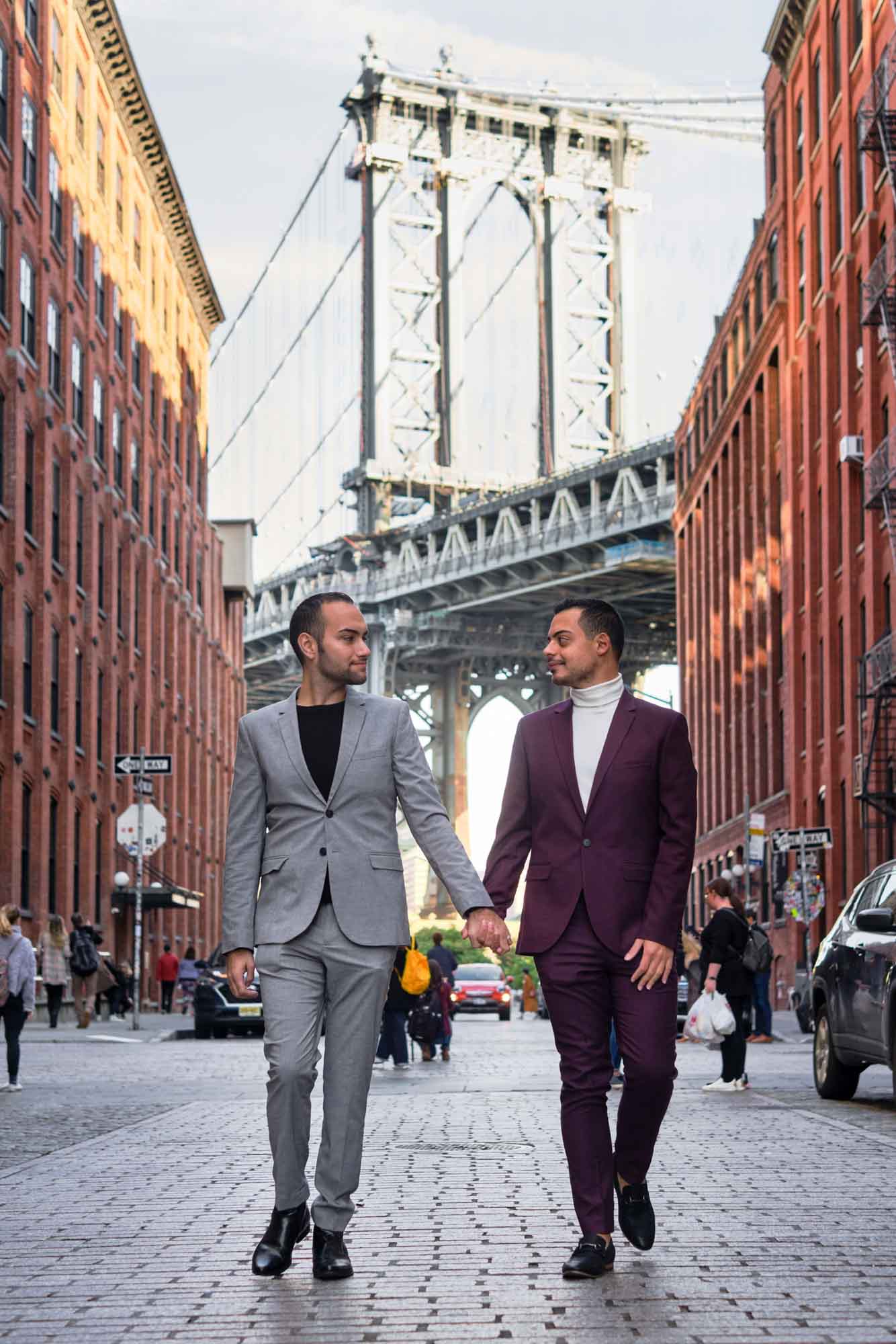 Brooklyn engagement session honoring family roots | Andreas and Nico | Featured on Equally Wed, the leading LGBTQ+ wedding magazine