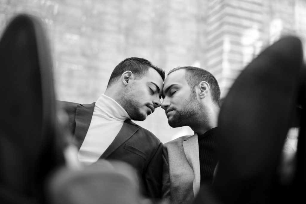 Brooklyn engagement session honoring family roots | Andreas and Nico | Featured on Equally Wed, the leading LGBTQ+ wedding magazine