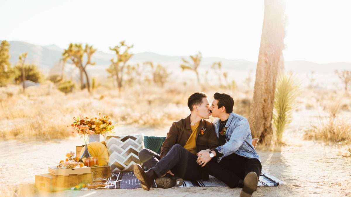 Elopement inspiration with artisanal Mexican decor at Joshua Tree National Park