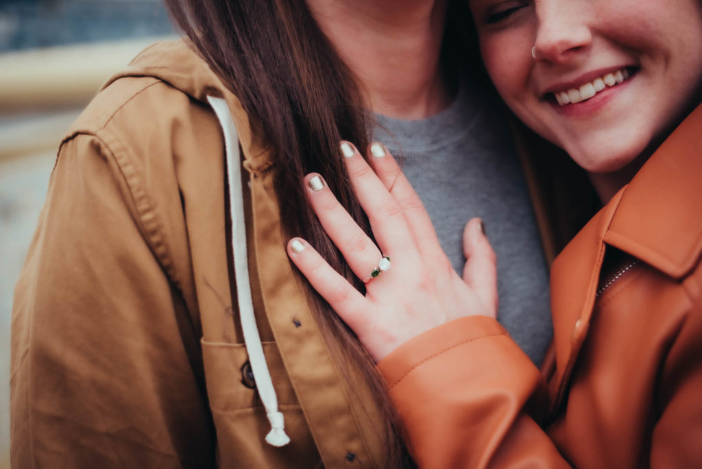Pittsburgh engagement session after a grocery store meet cute | Megan Snell - Bean Tree Studio Photography | Featured on Equally Wed, the leading LGBTQ+ wedding magazine