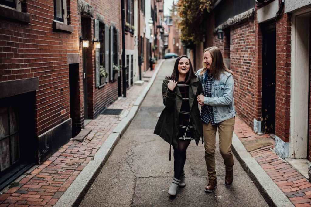 Afternoon engagement session in Boston after concert proposal | Rowan Oaks Studios | Featured on Equally Wed, the leading LGBTQ+ wedding magazine