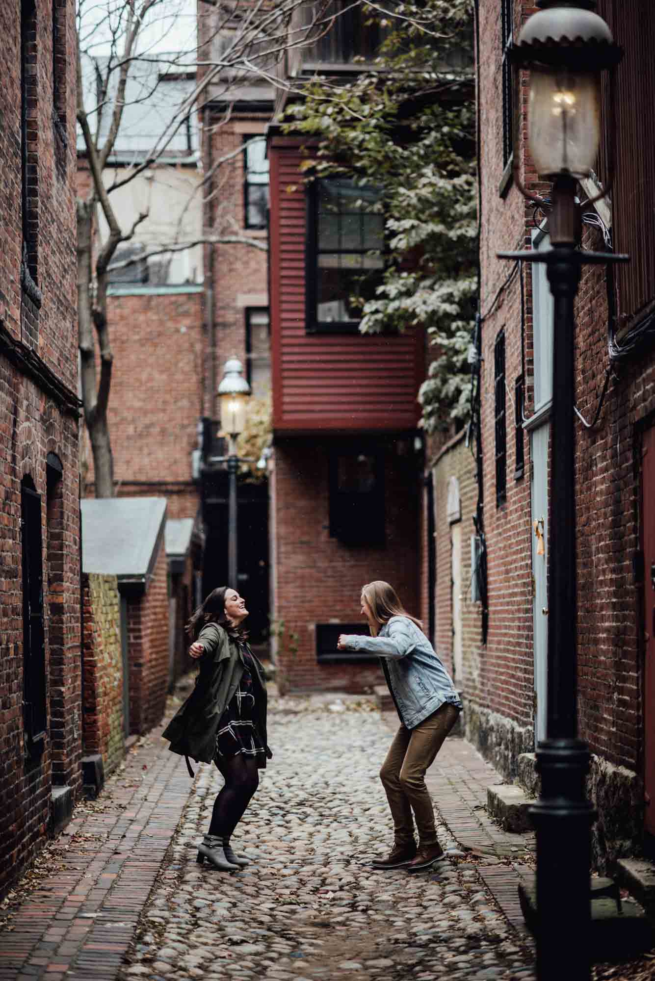Afternoon engagement session in Boston after concert proposal | Rowan Oaks Studios | Featured on Equally Wed, the leading LGBTQ+ wedding magazine