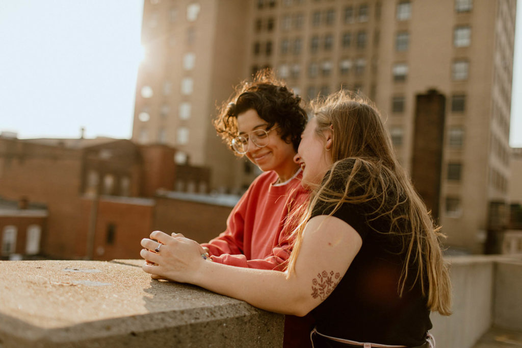 From an ice cream first date to a rooftop engagement session | Michaela Kessler Photography | Featured on Equally Wed, the leading LGBTQ+ wedding magazine