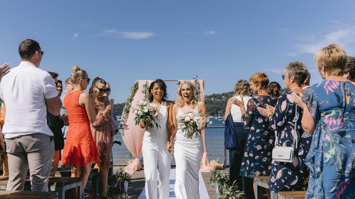 Intimate DIY Australian wedding on the water