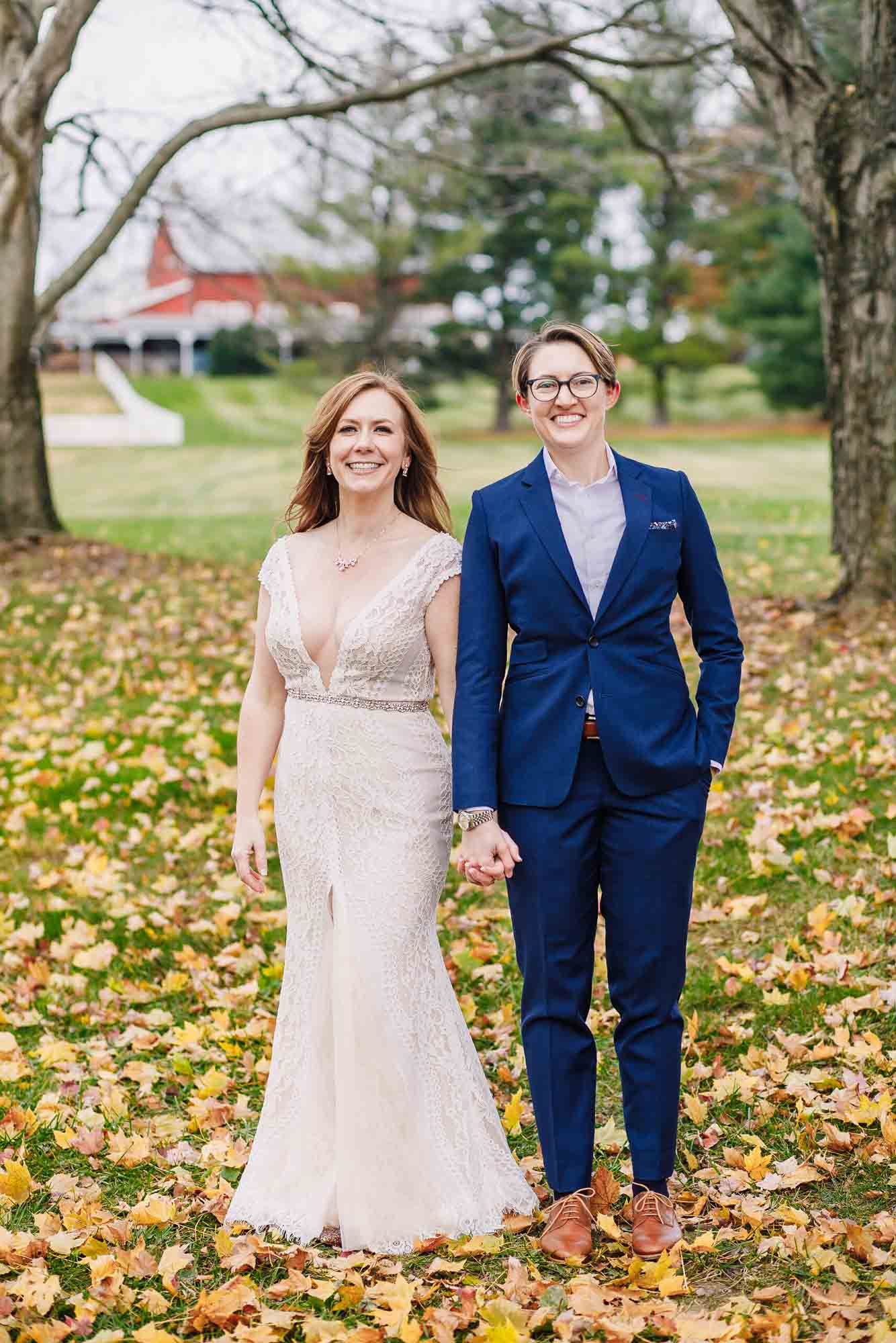 Intimate Maryland farm wedding with sparklers, confetti and an original song | Photography by Brea | Featured on Equally Wed, the leading LGBTQ+ wedding magazine