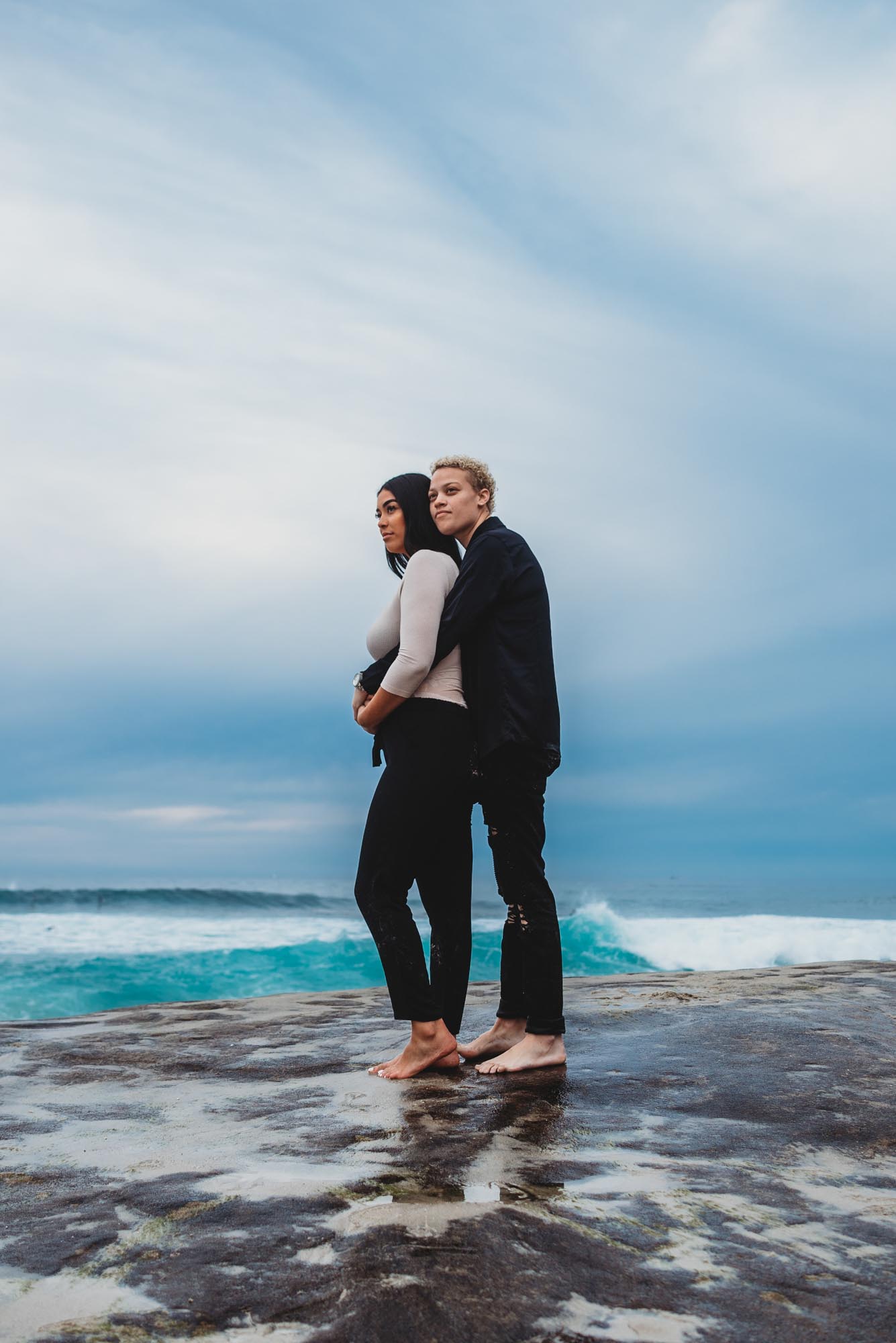 Romantic beach photo shoot to celebrate whirlwind engagement and wedding | Brittany V Photography | Featured on Equally Wed, the leading LGBTQ+ wedding magazine