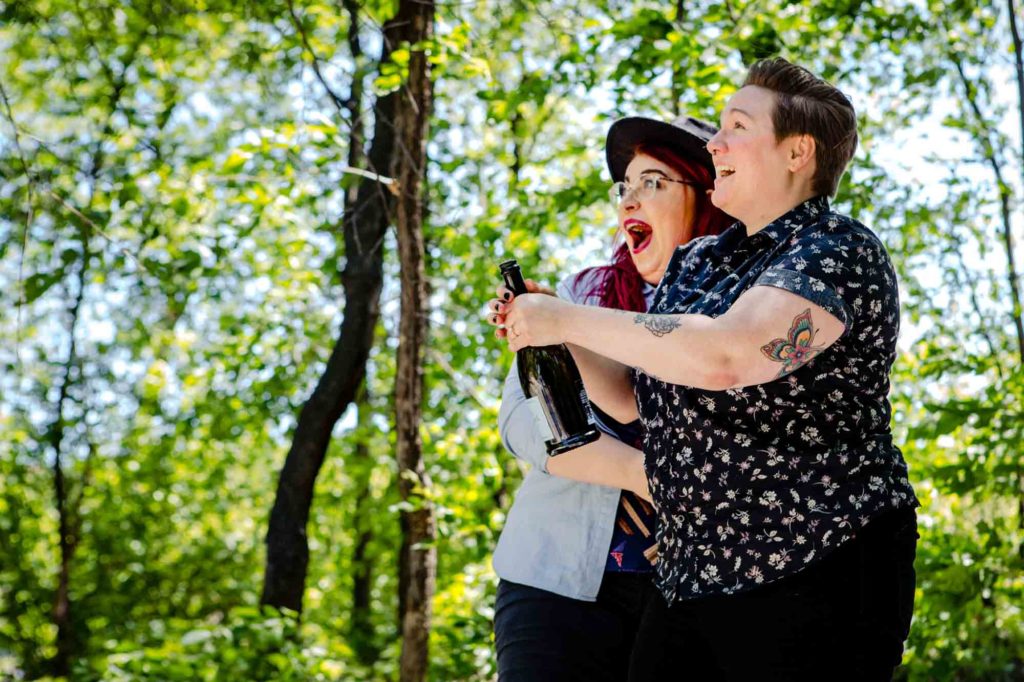 Heartwarming surprise double proposal with ukulele serenade | Stardust Photography | Featured on Equally Wed, the leading LGBTQ+ wedding magazine