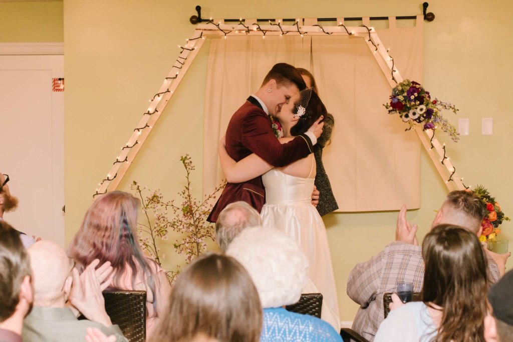 Low-key DIY Utah wedding with punk and vintage touches | Adore Me Photography | Featured on Equally Wed, the leading LGBTQ+ wedding magazine