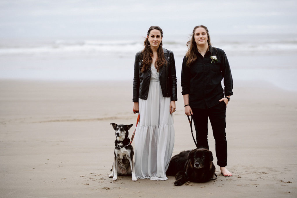 Mystical elopement with caves, beach and waterfalls at Oregon's Hug Point | Nadia Joyce Photography | Featured on Equally Wed, the leading LGBTQ+ wedding magazine