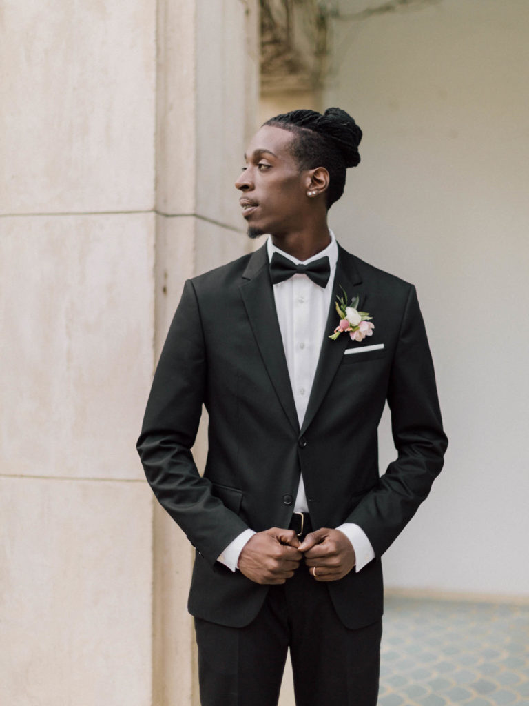 Romantic Garden Wedding Inspiration With Black And Pink Suits romantic-garden-wedding-inspiration-with-black-and-pink-suits