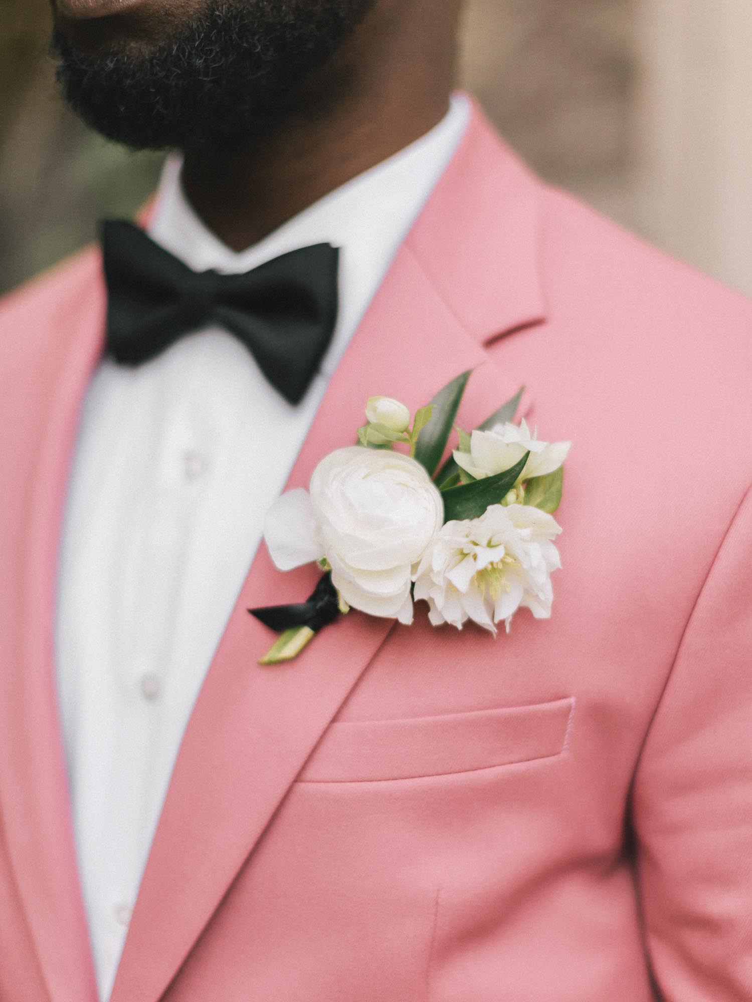 Romantic garden wedding inspiration with black and pink suits | Nadya Vysotskaya Photography | Featured on Equally Wed, the leading LGBTQ+ wedding magazine