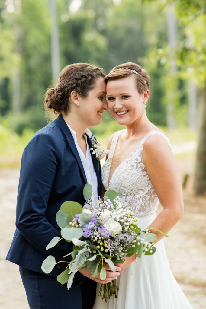 Rustic South Carolina micro wedding flowing with greenery