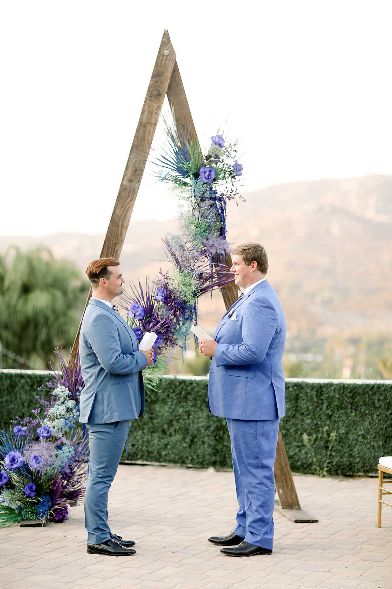 Bold and boundless wedding ideas with rich blues and purples | Playful Soul Photography | Featured on Equally Wed, the leading LGBTQ+ wedding magazine