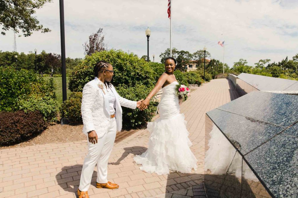 Bright and beautiful outdoor August wedding in New Jersey | Purroy Productions | Featured on Equally Wed, the leading LGBTQ+ wedding magazine