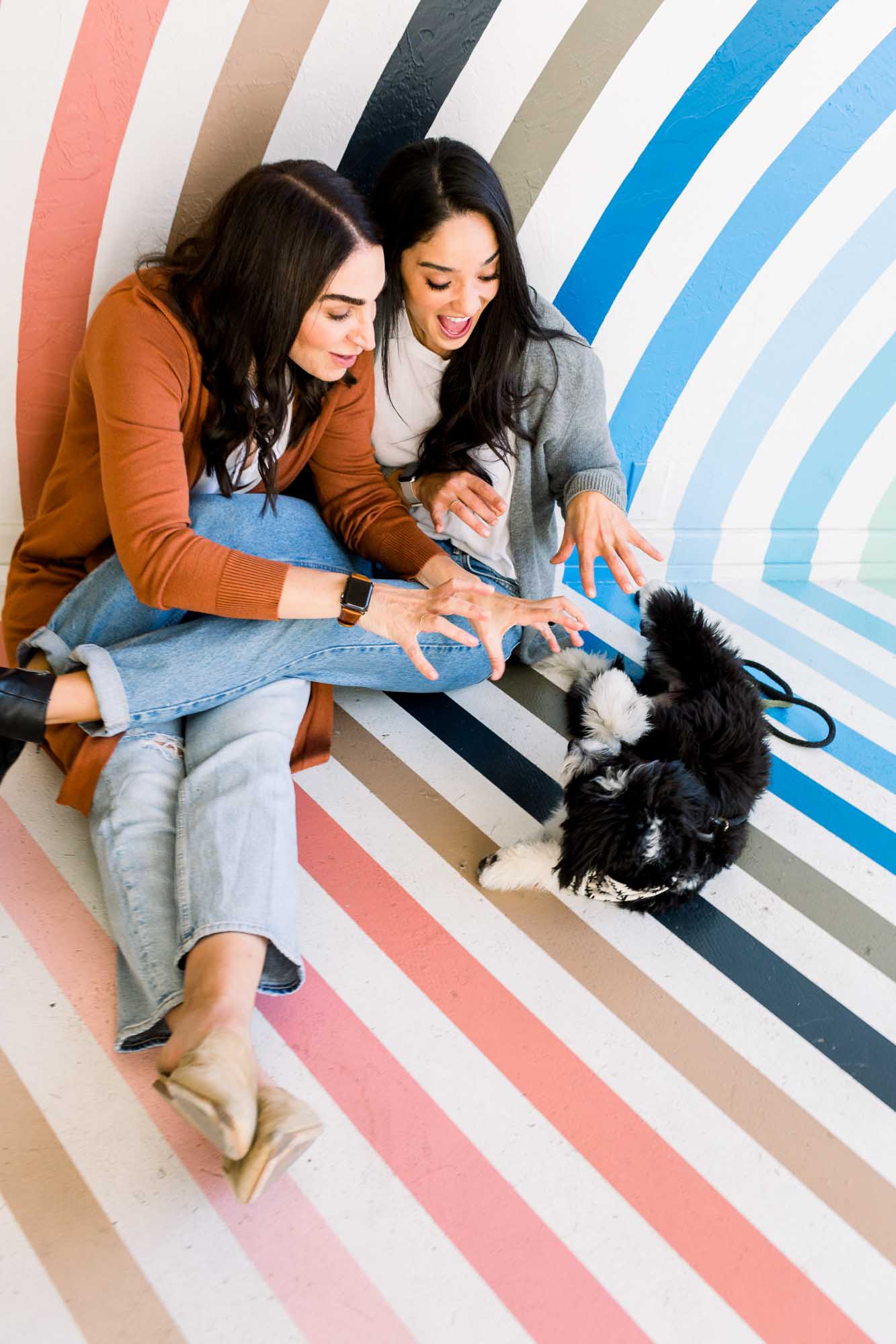 Just because plant shop photo session with rainbow wall celebrates love and a new puppy | Paige Brittany Photography | Featured on Equally Wed, the leading LGBTQ+ wedding magazine