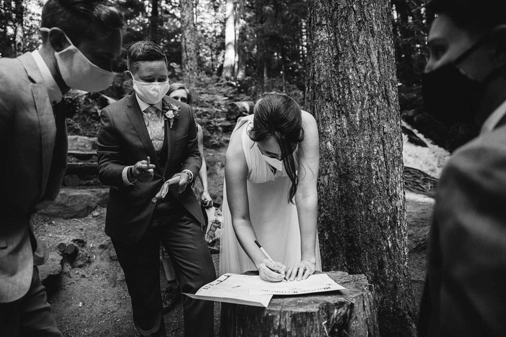 Magnificent waterfall wedding at Oregon's Mt. Hood | Amanda Summerlin Photography | Featured on Equally Wed, the leading LGBTQ+ wedding magazine