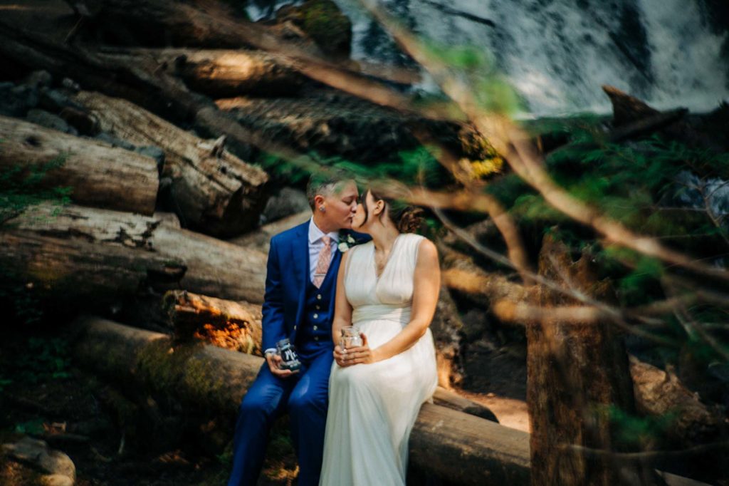 Magnificent waterfall wedding at Oregon's Mt. Hood | Amanda Summerlin Photography | Featured on Equally Wed, the leading LGBTQ+ wedding magazine