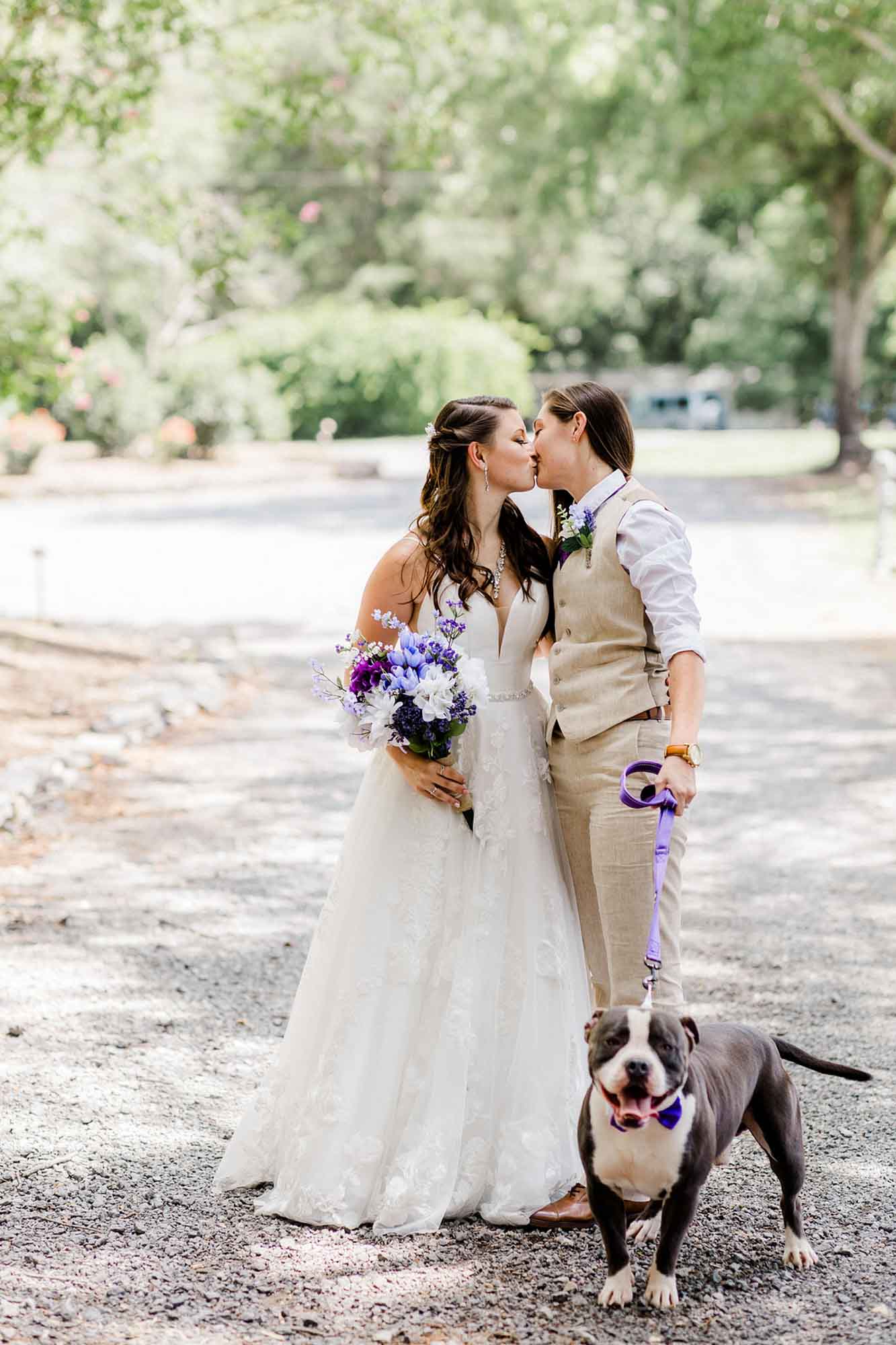 Outdoor South Carolina wedding with purple accents | Wyeth Augustine Photography | Featured on Equally Wed, the leading LGBTQ+ wedding magazine