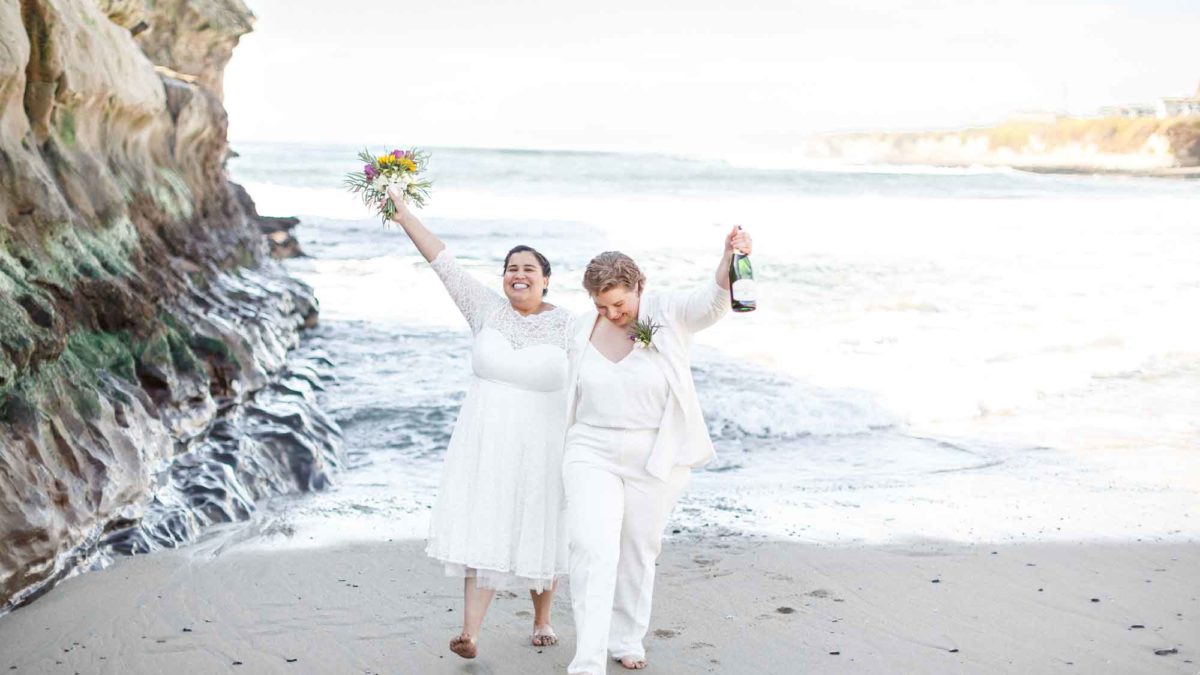 Santa Cruz courthouse elopement followed by beach photos