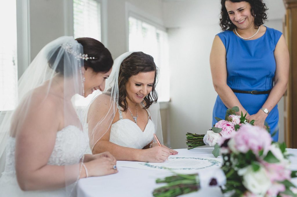 Spring restaurant wedding in Canada with Jewish traditions | Wink Photography | Featured on Equally Wed, the leading LGBTQ+ wedding magazine