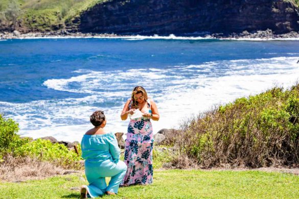 Stunning helicopter ride proposal in Maui | TLC Portrait Photography | Featured on Equally Wed, the leading LGBTQ+ wedding magazine