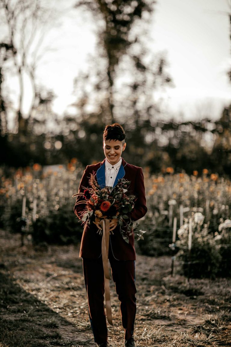 This dreamy styled elopement on an organic flower farm was designed to ...