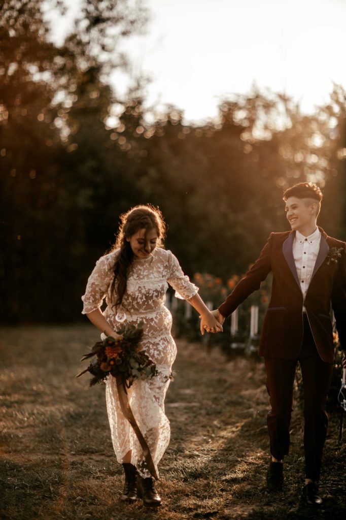 This dreamy styled elopement on an organic flower farm was designed to ...