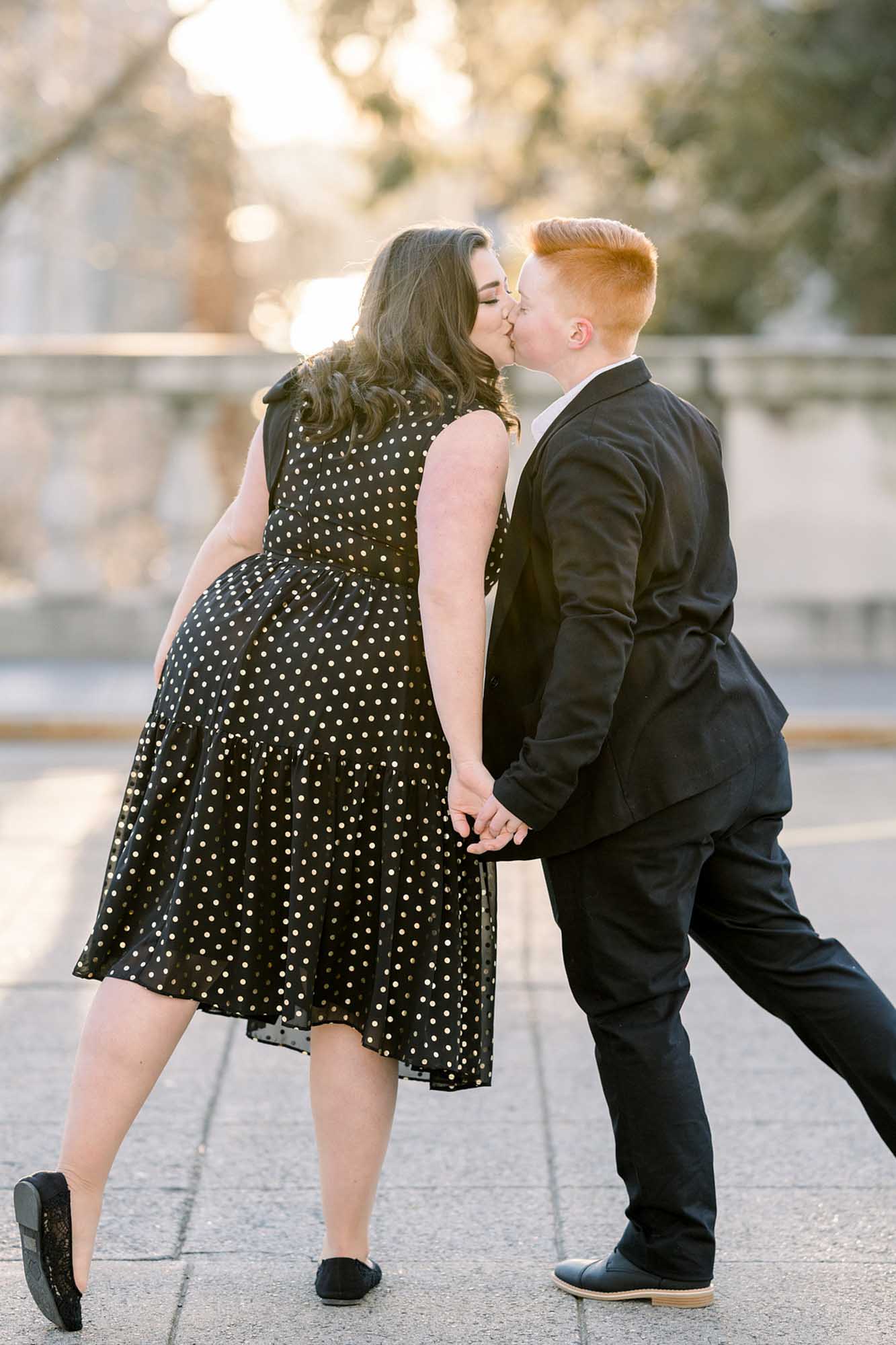 Bright and sunny sweetheart photo session at the Pennsylvania State Capitol | Sarandon Smith Photography | Featured on Equally Wed, the leading LGBTQ+ wedding magazine
