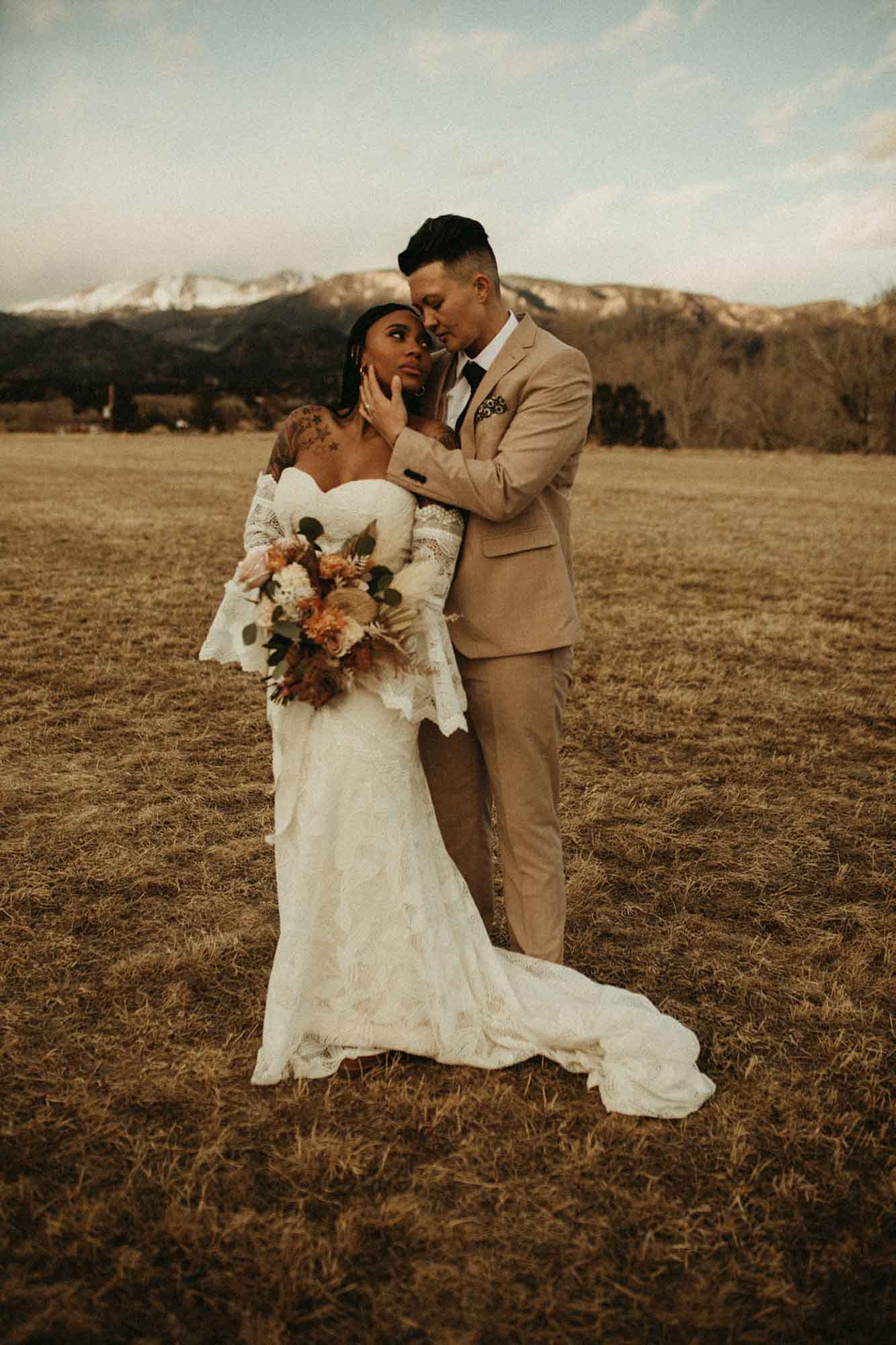 Elegant Colorado vow renewal with wild florals | McKenzie Bigliazzi Photography | Featured on Equally Wed, the leading LGBTQ+ wedding magazine
