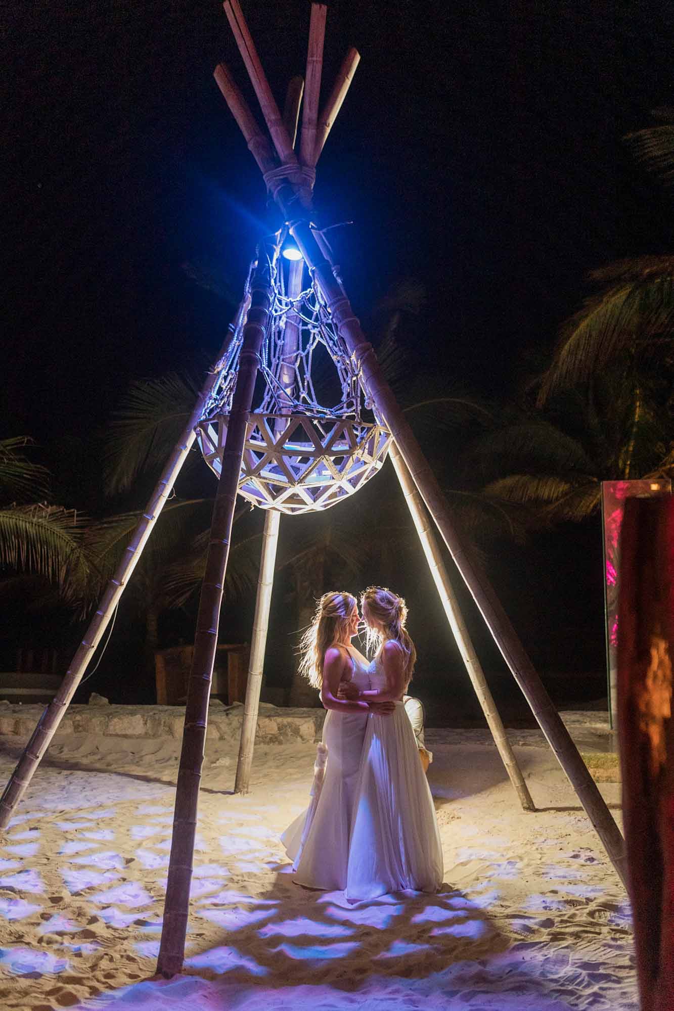 Shoes were optional at this casual Mexico wedding on the beach | Moni & Adri Weddings | Featured on Equally Wed, the leading LGBTQ+ wedding magazine