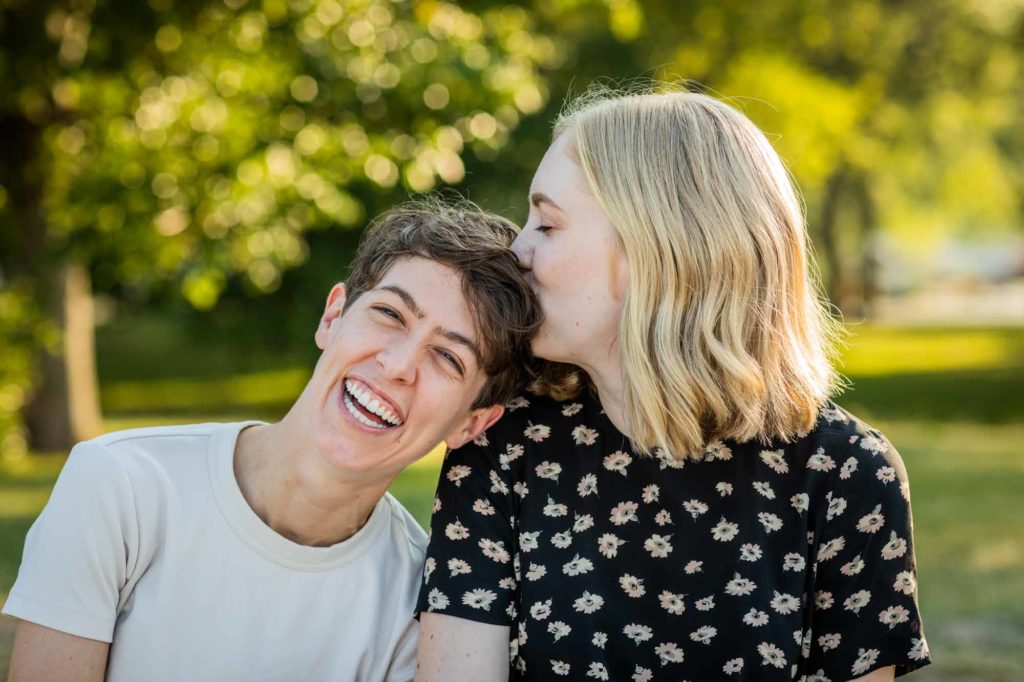 Sunny and blissful engagement session at Chicago's Belmont Harbor | Madi Ellis Photography | Featured on Equally Wed, the leading LGBTQ+ wedding magazine
