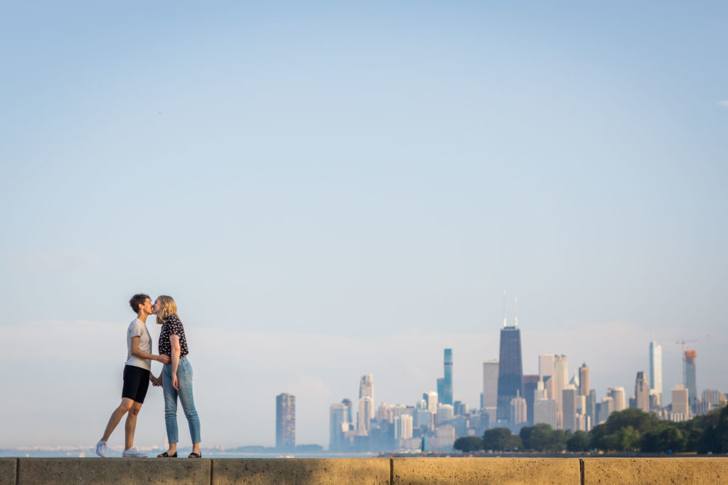 Sunny and blissful engagement session at Chicago's Belmont Harbor | Madi Ellis Photography | Featured on Equally Wed, the leading LGBTQ+ wedding magazine