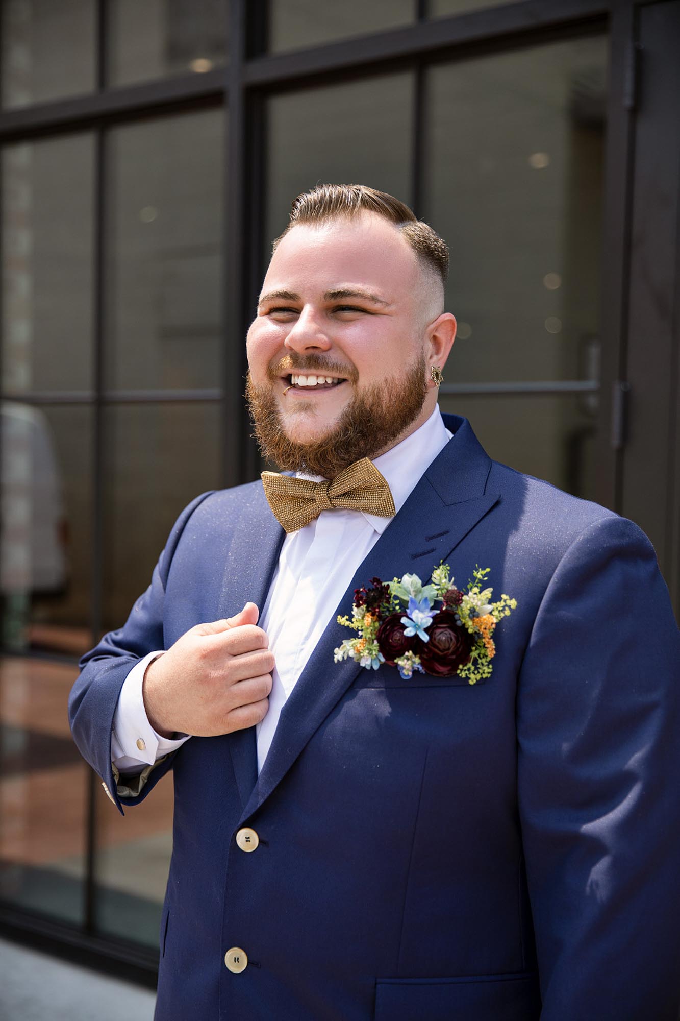 Celestial-themed Missouri wedding featuring navy and gold | Rae Marcel Photography and Lola Mango Photo & Film | Featured on Equally Wed, the leading LGBTQ+ wedding magazine