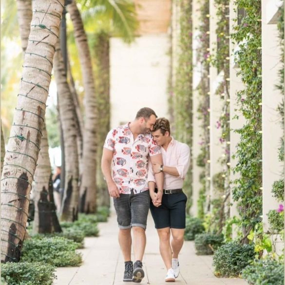 Disney star Garett Clayton married longtime partner Blake Night in a garden party wedding | Featured on Equally Wed, the leading LGBTQ+ wedding magazine
