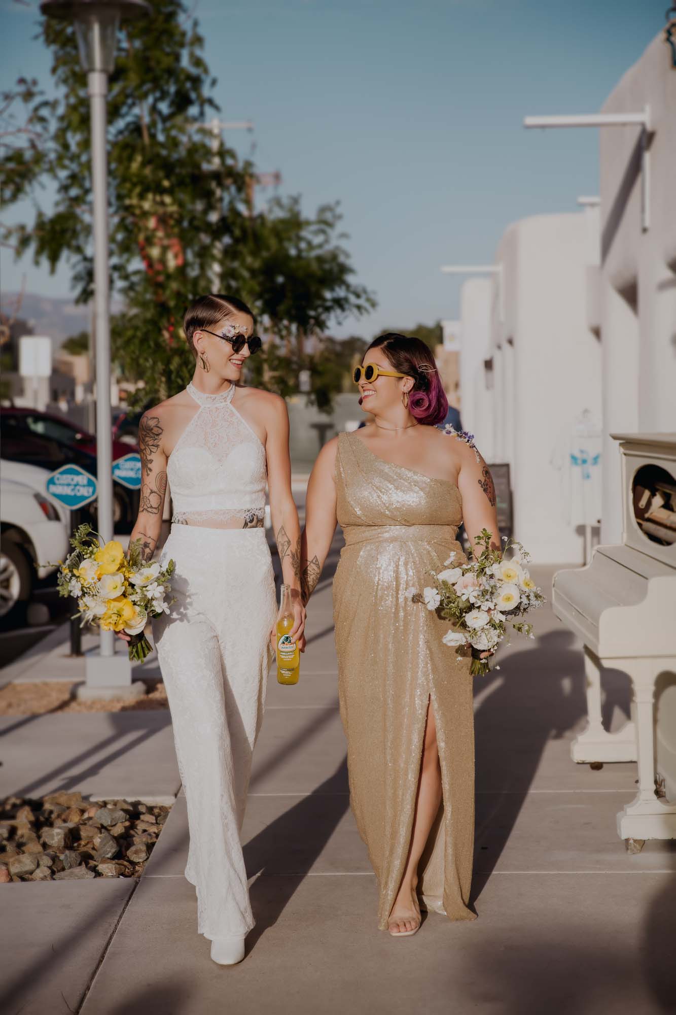 Bright and cheery 60s-inspired wedding ideas | Claire Gutierrez Photography | Featured on Equally Wed, the leading LGBTQ+ wedding magazine