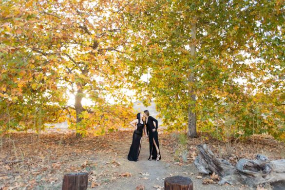 California engagement session surrounded by sparkling trees | Jordan Kubat Photography | Featured on Equally Wed, the leading LGBTQ+ wedding magazine