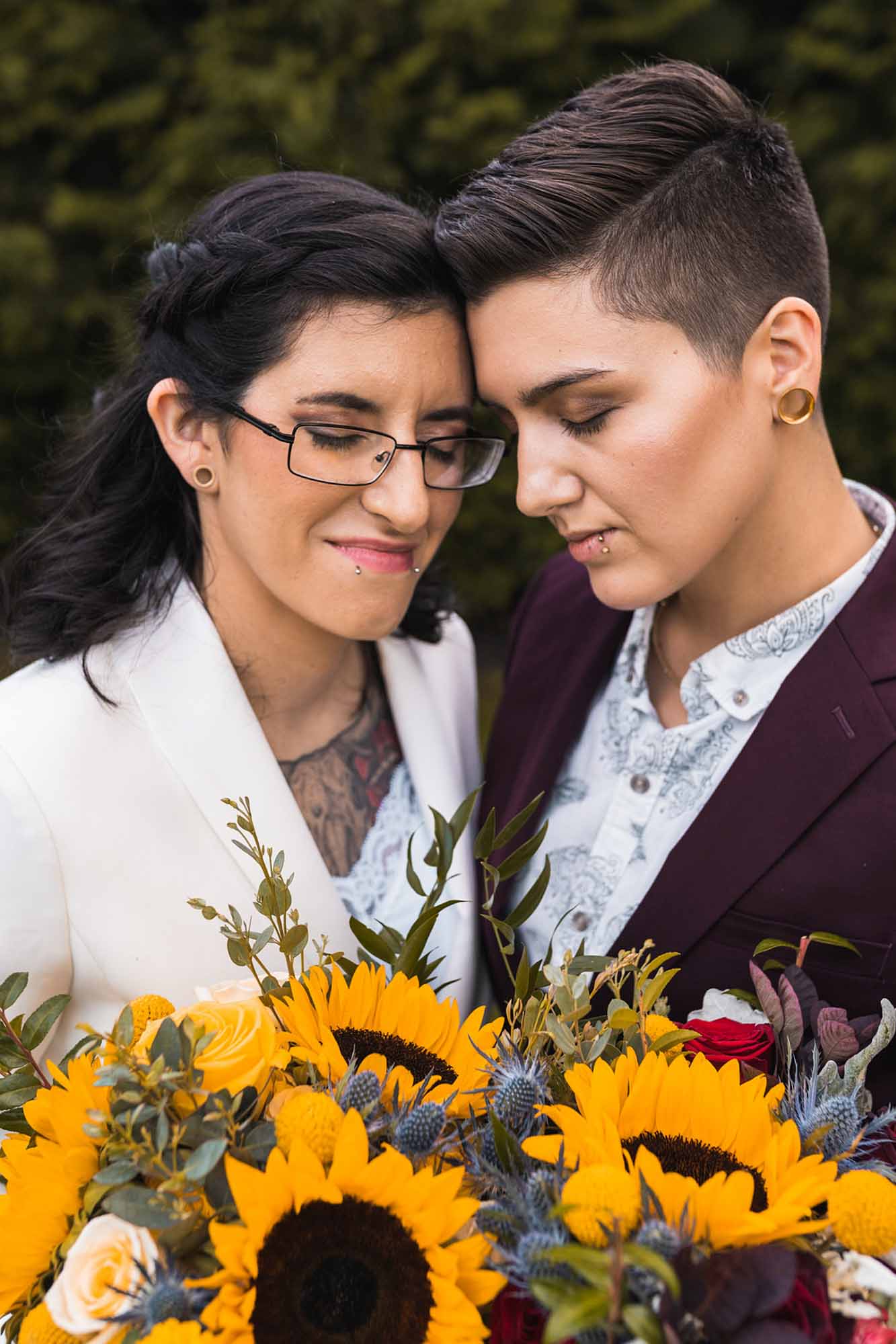 Outdoor New Jersey wedding filled with love and sunflowers | Dawnpoint Studios | Featured on Equally Wed, the leading LGBTQ+ wedding magazine
