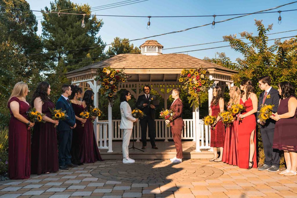 Outdoor New Jersey wedding filled with love and sunflowers | Dawnpoint Studios | Featured on Equally Wed, the leading LGBTQ+ wedding magazine