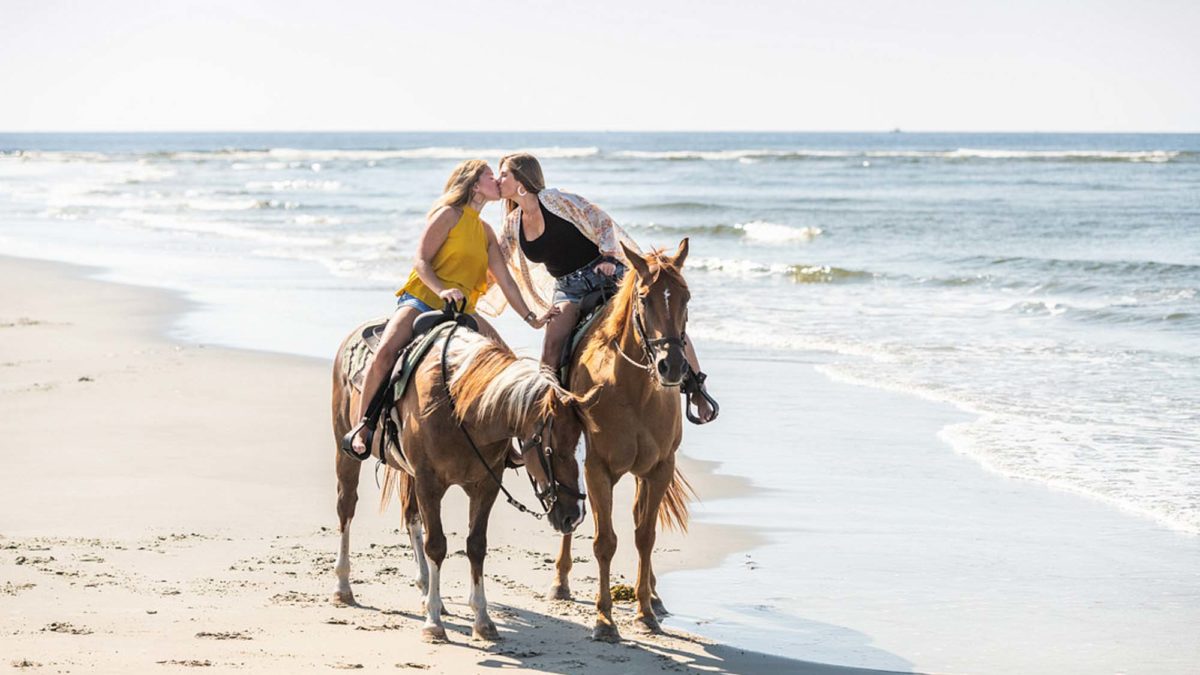 Seaside South Carolina proposal on horseback